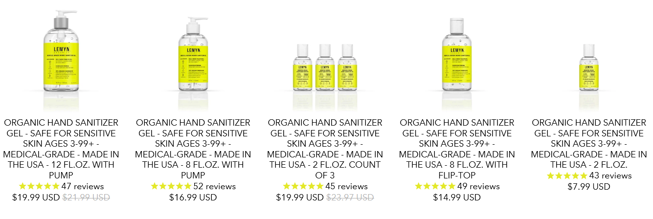 Shop Organic Medical-Grade Hand Sanitizers - Lemyn