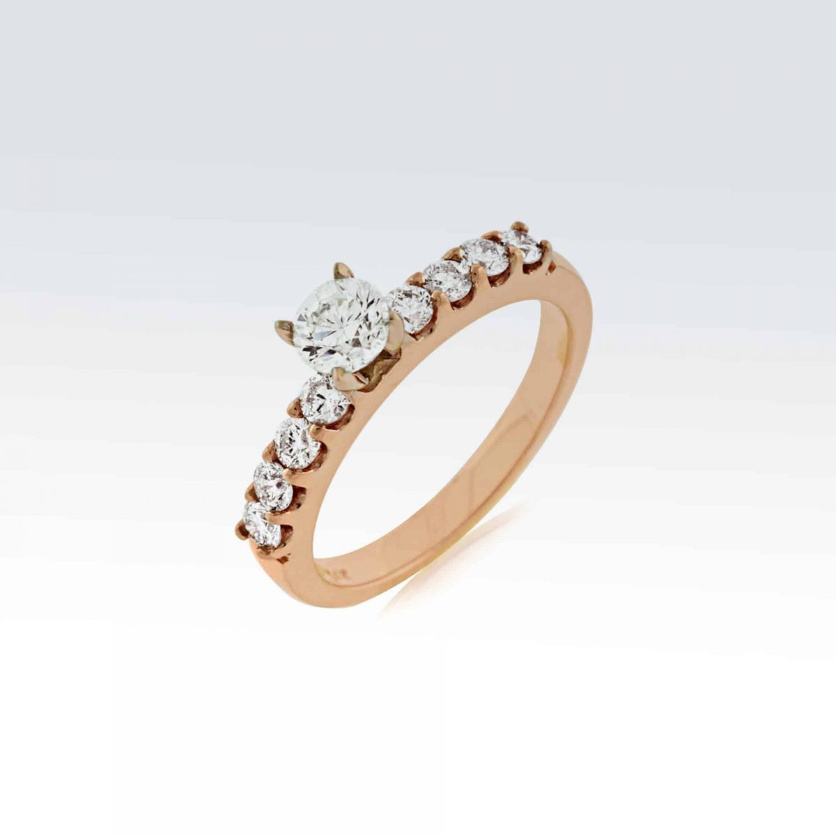 14Karat Rose Gold Diamond ring with 0.30ct + .50ct Diamonds