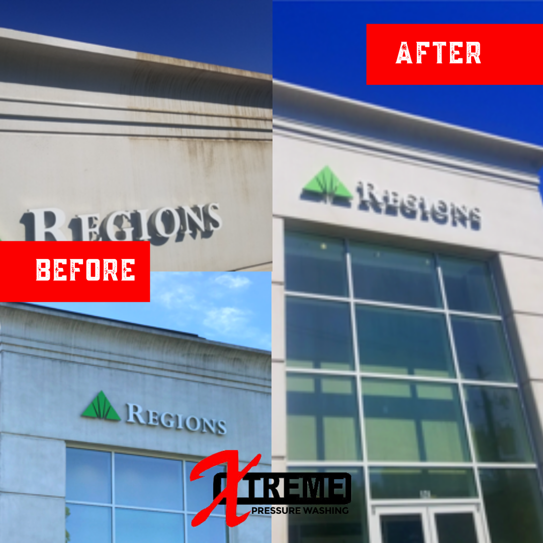Xtreme Pressure Washing - Business Building Washing - Before and After