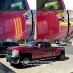 2007 Chevrolet Silverado 3500 Door Dent Repair Before & After text-1